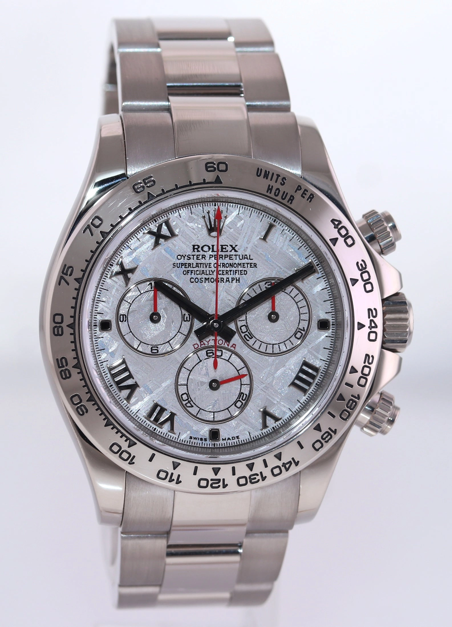 MINT Rolex Daytona Meteorite Roman 116509 White Gold Chronograph Watch