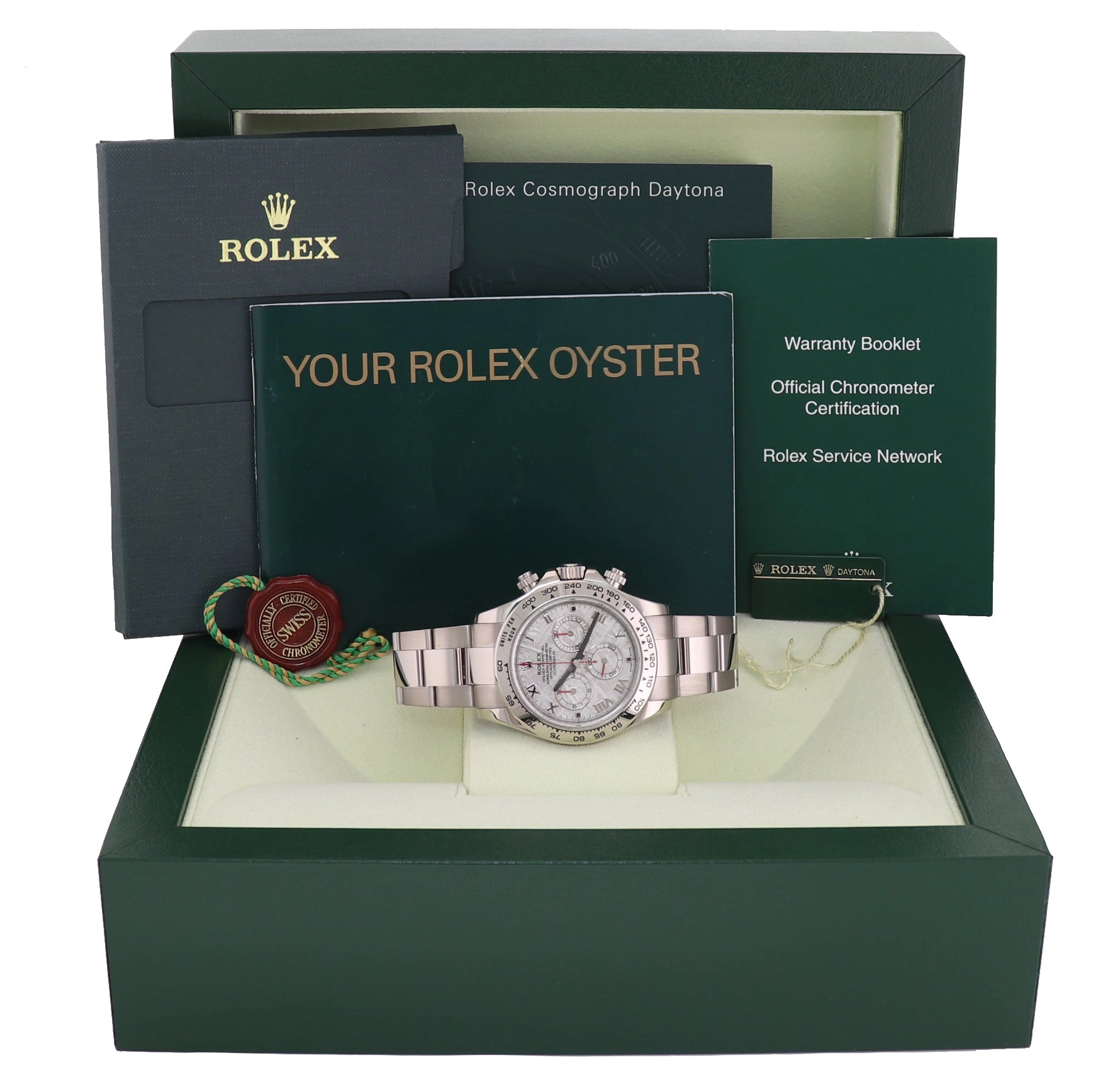 MINT Rolex Daytona Meteorite Roman 116509 White Gold Chronograph Watch