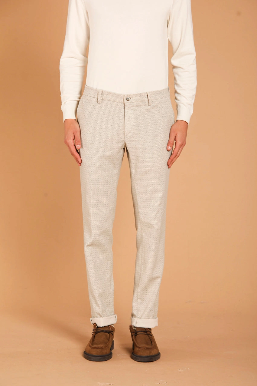 New York men's chino pants in fustian with micro pattern regular fit