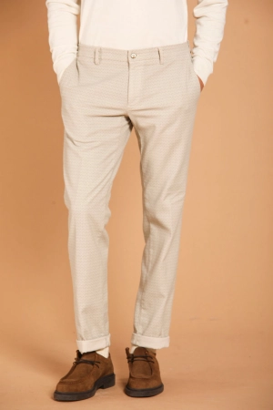 New York men's chino pants in fustian with micro pattern regular fit