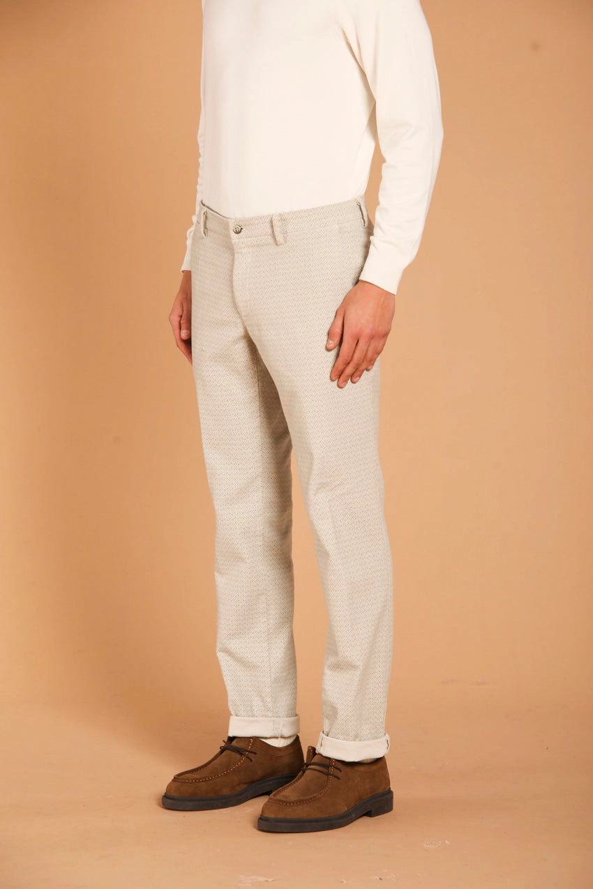 New York men's chino pants in fustian with micro pattern regular fit