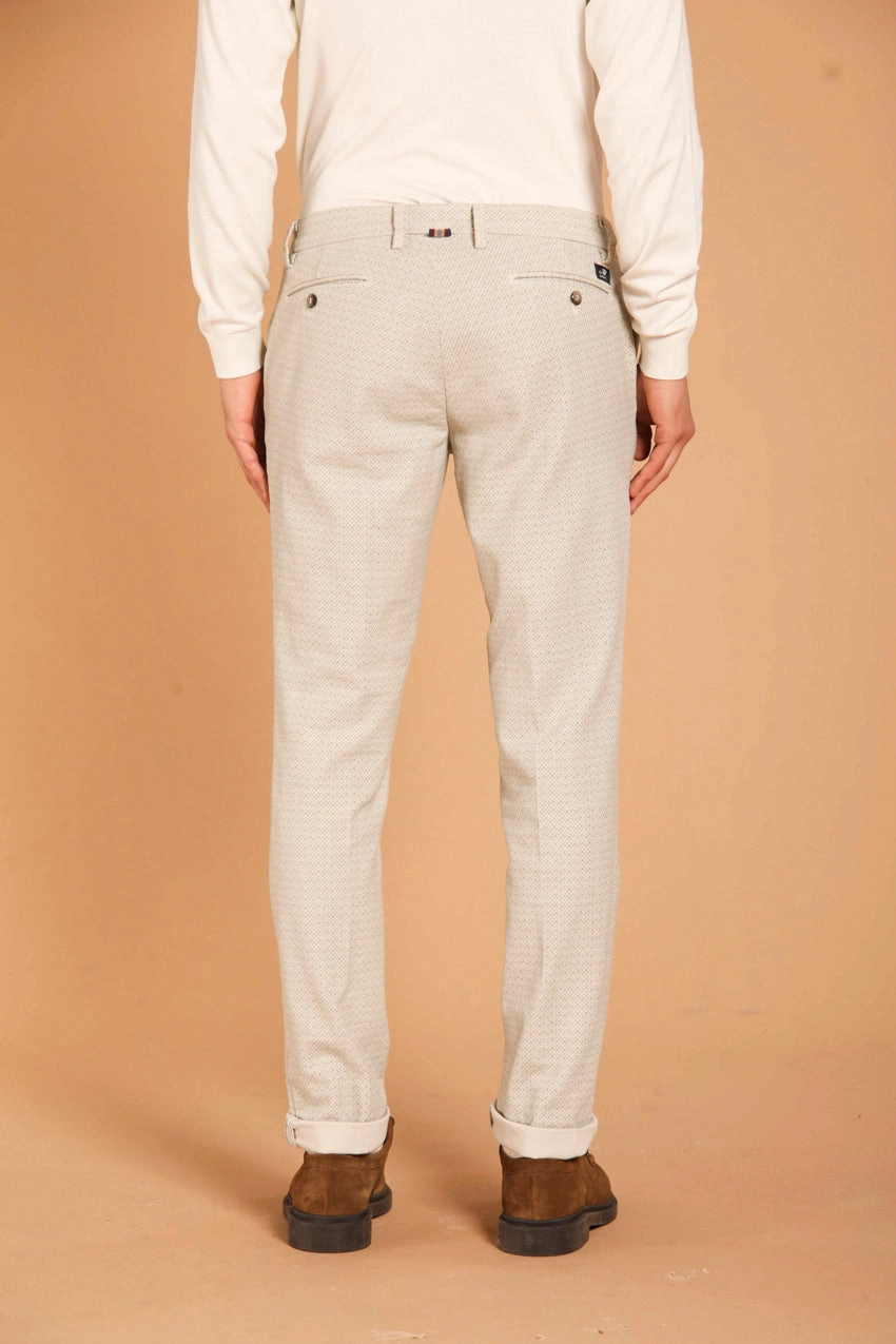 New York men's chino pants in fustian with micro pattern regular fit