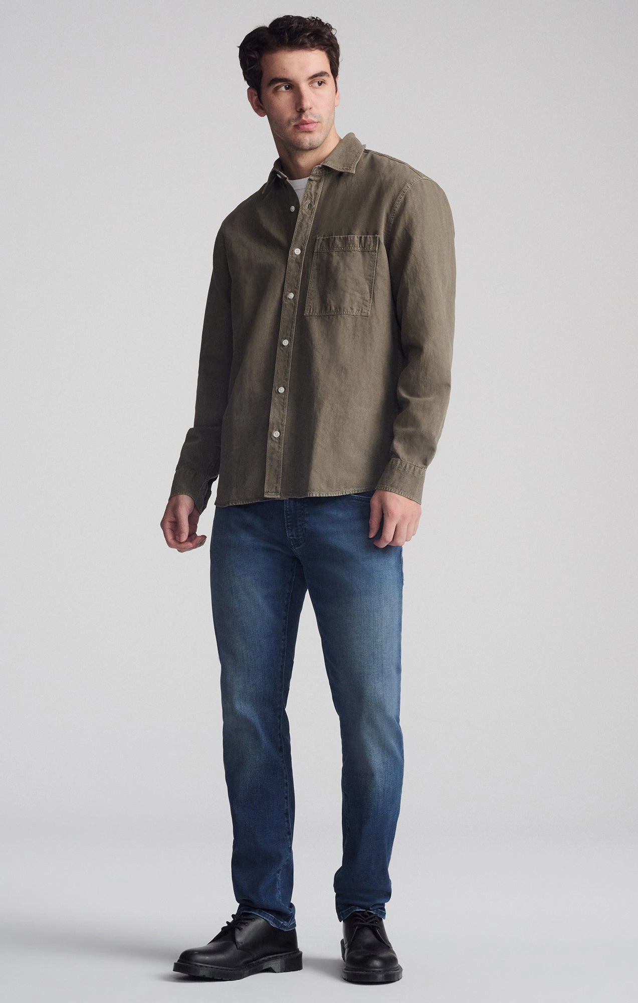 ONE POCKET LONG SLEEVE BUTTON-UP SHIRT IN BUNGEE CORD