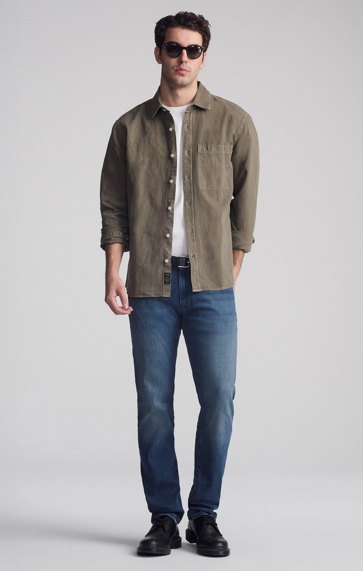 ONE POCKET LONG SLEEVE BUTTON-UP SHIRT IN BUNGEE CORD