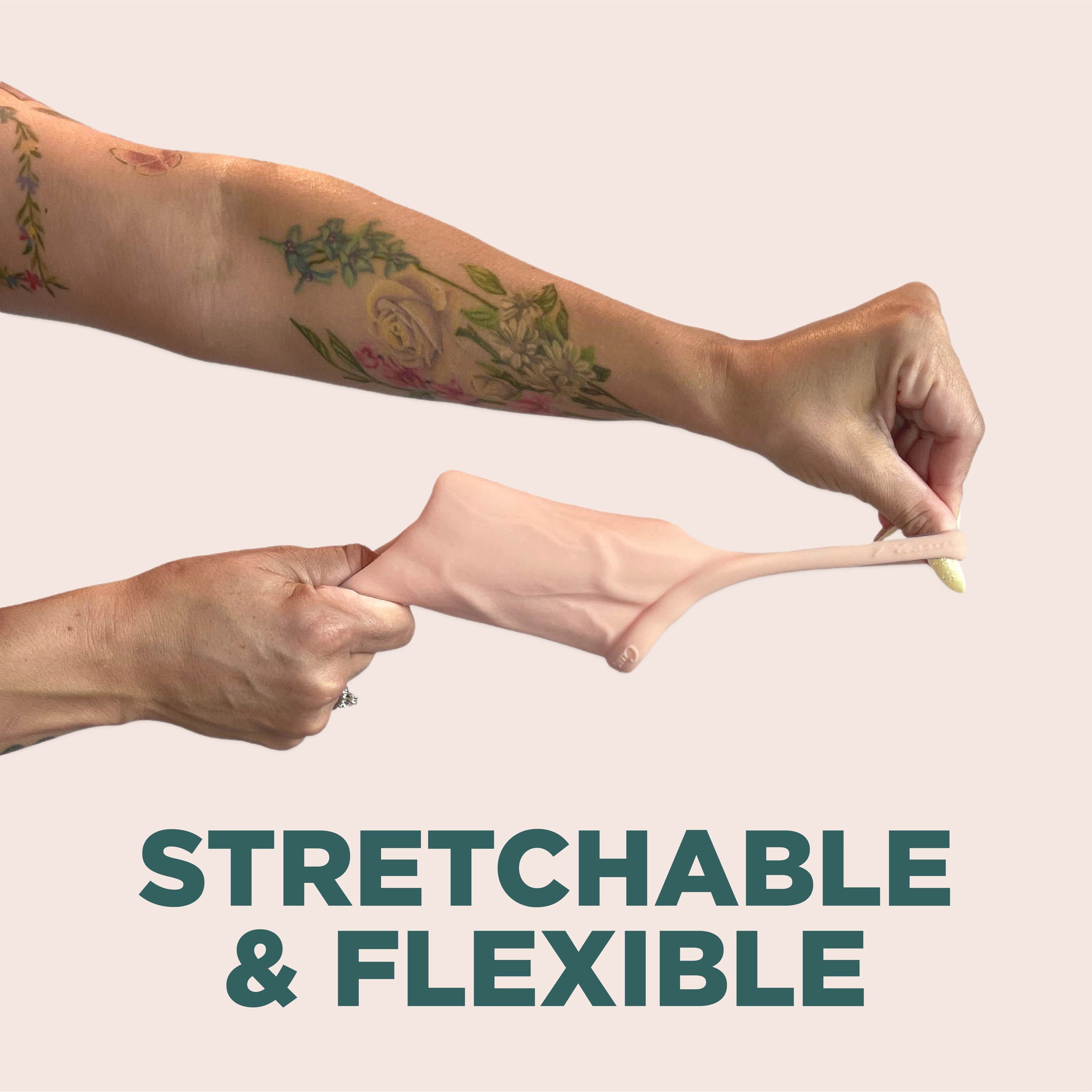 Pleasure Sleeves - Open-Ended Penis Sleeves w/Clit Stimulator/Grind Pad - 50% Girth Increase - 4 & 5 Inch  (Medium)