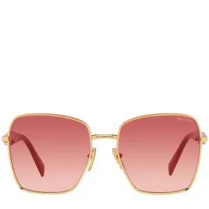 Prada Metal Woman Sunglass Gold and Orange
