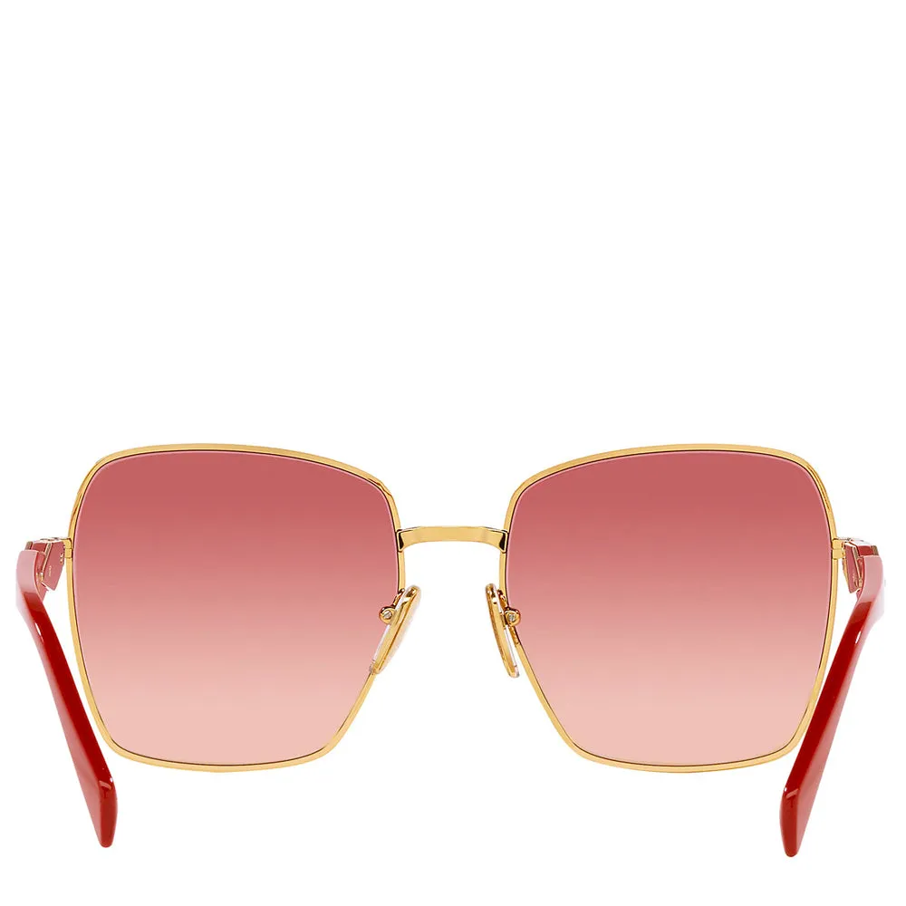 Prada Metal Woman Sunglass Gold and Orange