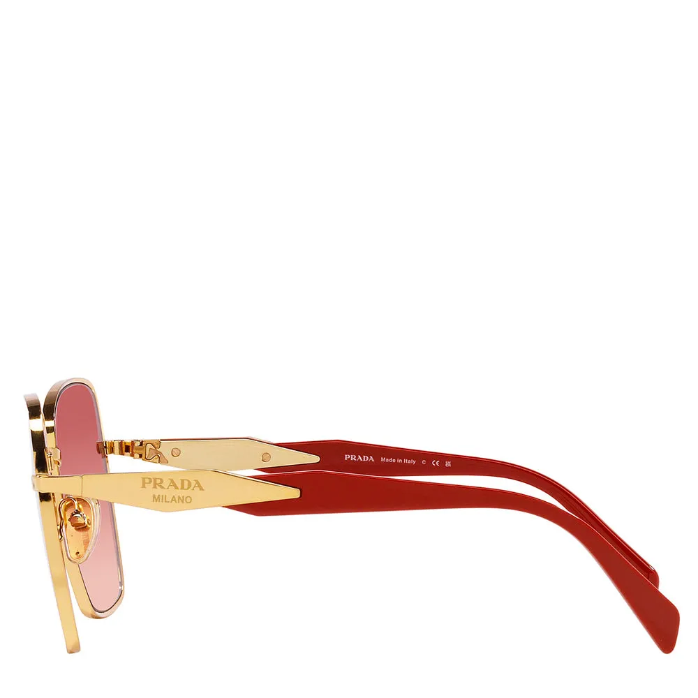 Prada Metal Woman Sunglass Gold and Orange