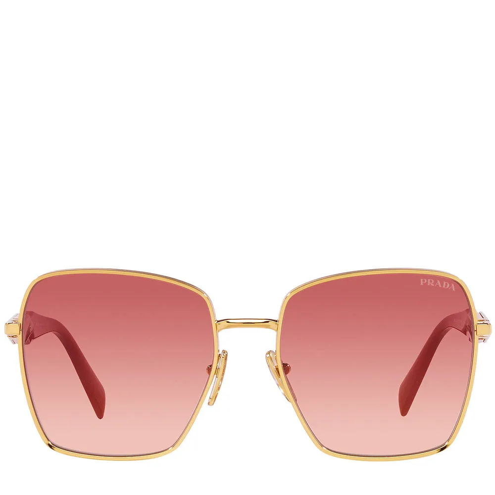 Prada Metal Woman Sunglass Gold and Orange