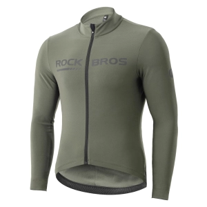 ROCKBROS Men's Long Sleeve Cycling Jersey with full zipper rear pockets perfect fit for outdoor sports