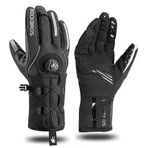 ROCKBROS Winter Gloves for Men Full Finger Touchscreen Cycling Gloves for Hiking Motorcycle
