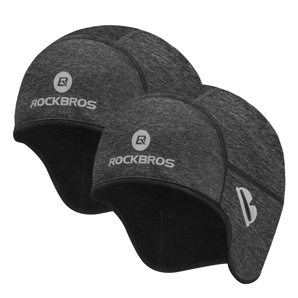 ROCKBROS Winter Skull Cap Helmet Liner, Thermal Cycling Beanie with Glasses Holes
