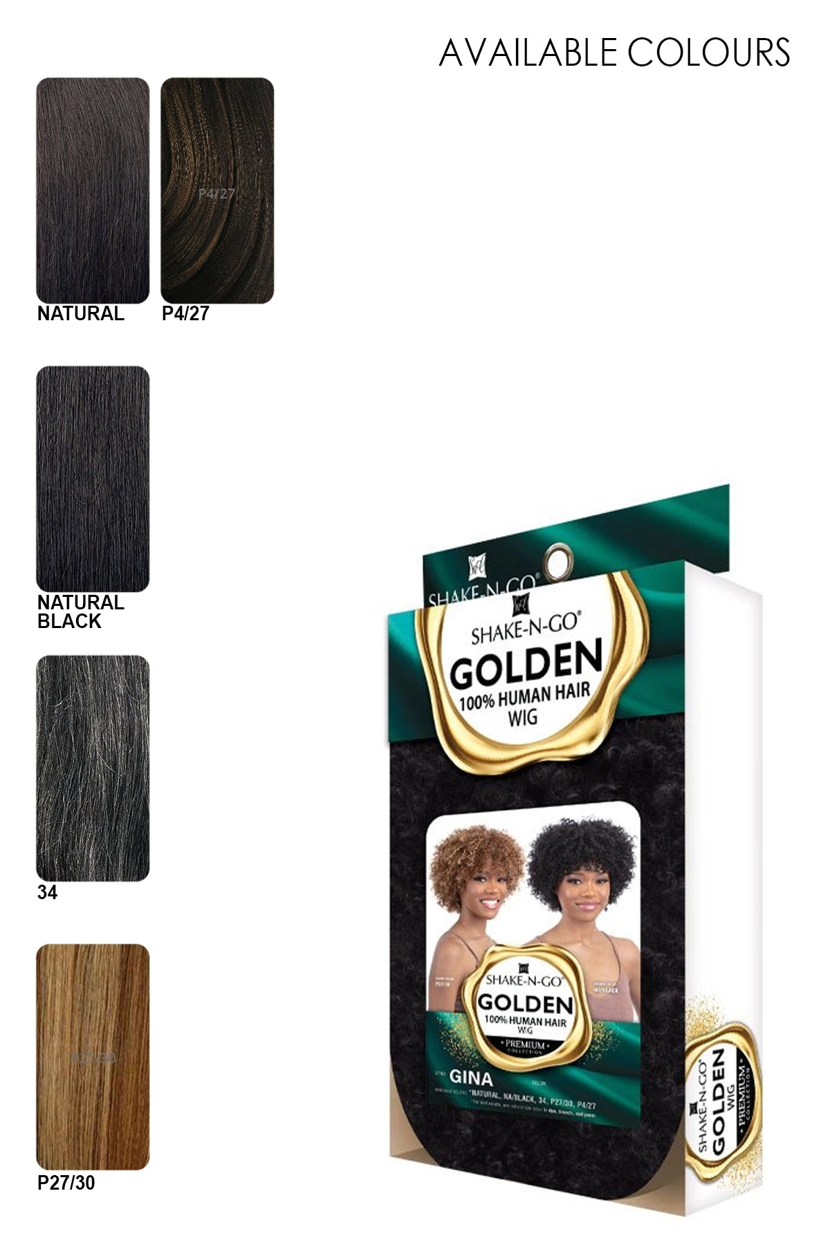 SHAKE N GO GOLDEN 100% HUMAN HAIR WIG - GINA