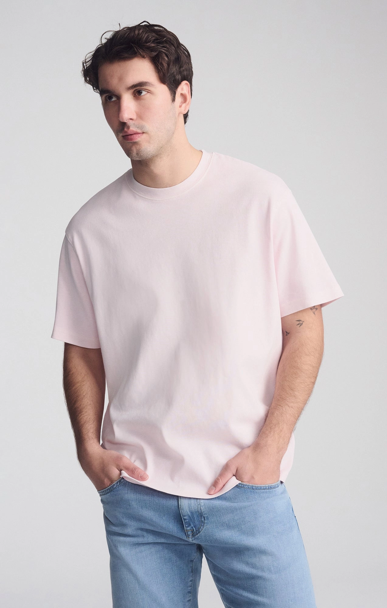 SHORT SLEEVE CREW NECK T-SHIRT IN SHRINKING VIOLET