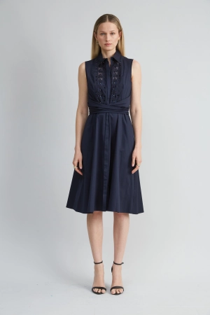 Sleeveless Cotton Tie Dress