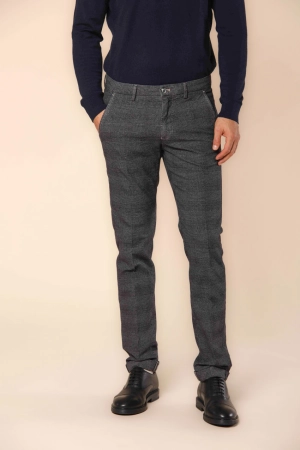 Torino men's stretch cotton chino pants with shaded chevron motif slim fit
