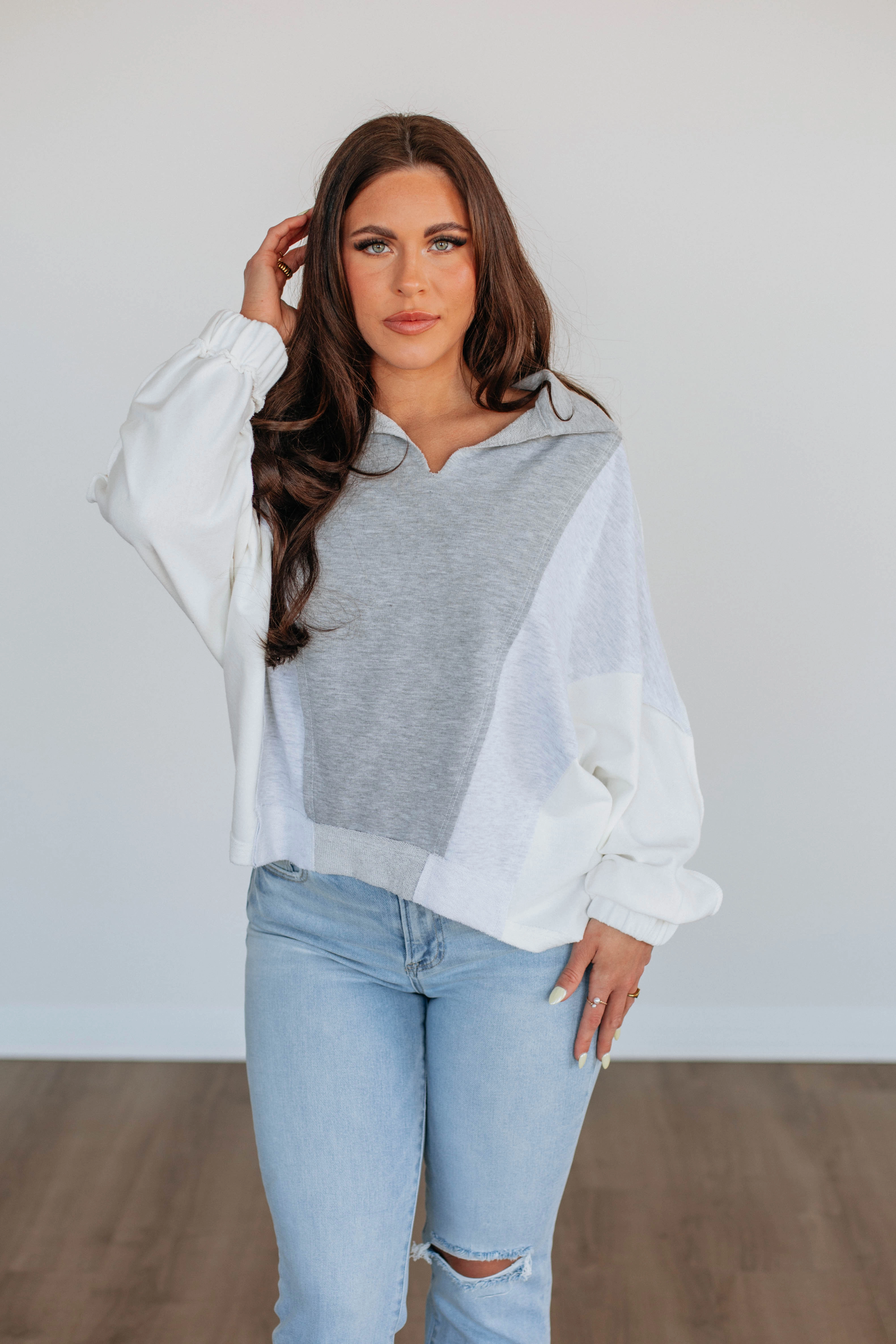 Vanya Oversized Pullover - Heather Grey Mix