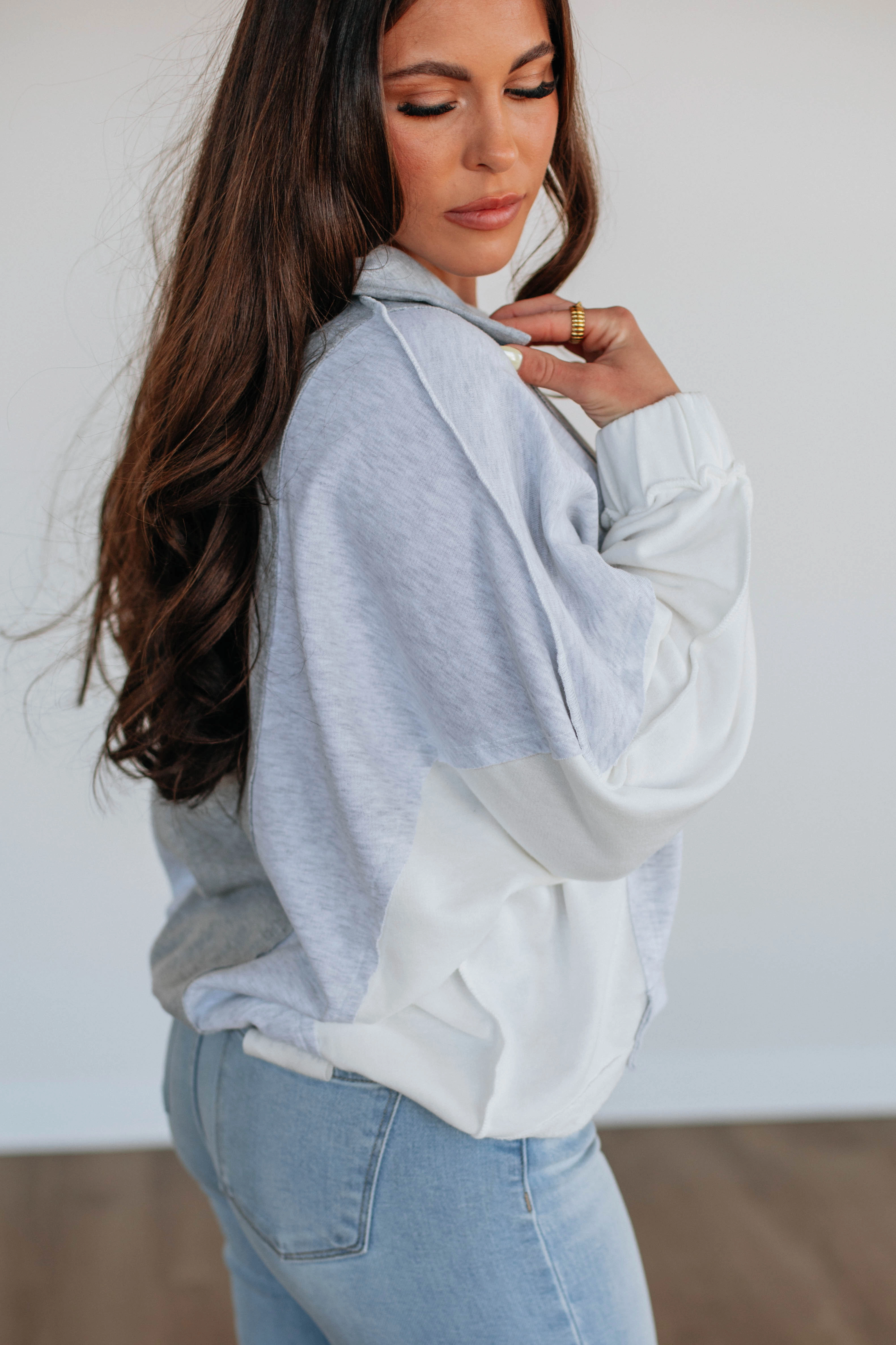 Vanya Oversized Pullover - Heather Grey Mix