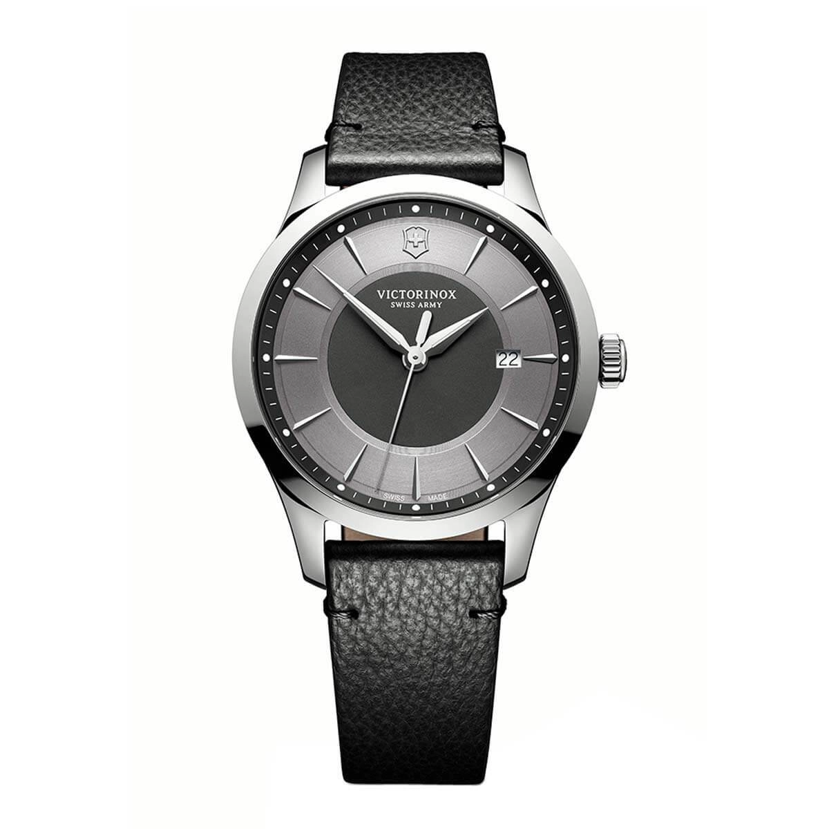 Victorinox Swiss Army Men's Strap Watch & Pioneer Knife - Alliance Black Leather | 241804.1