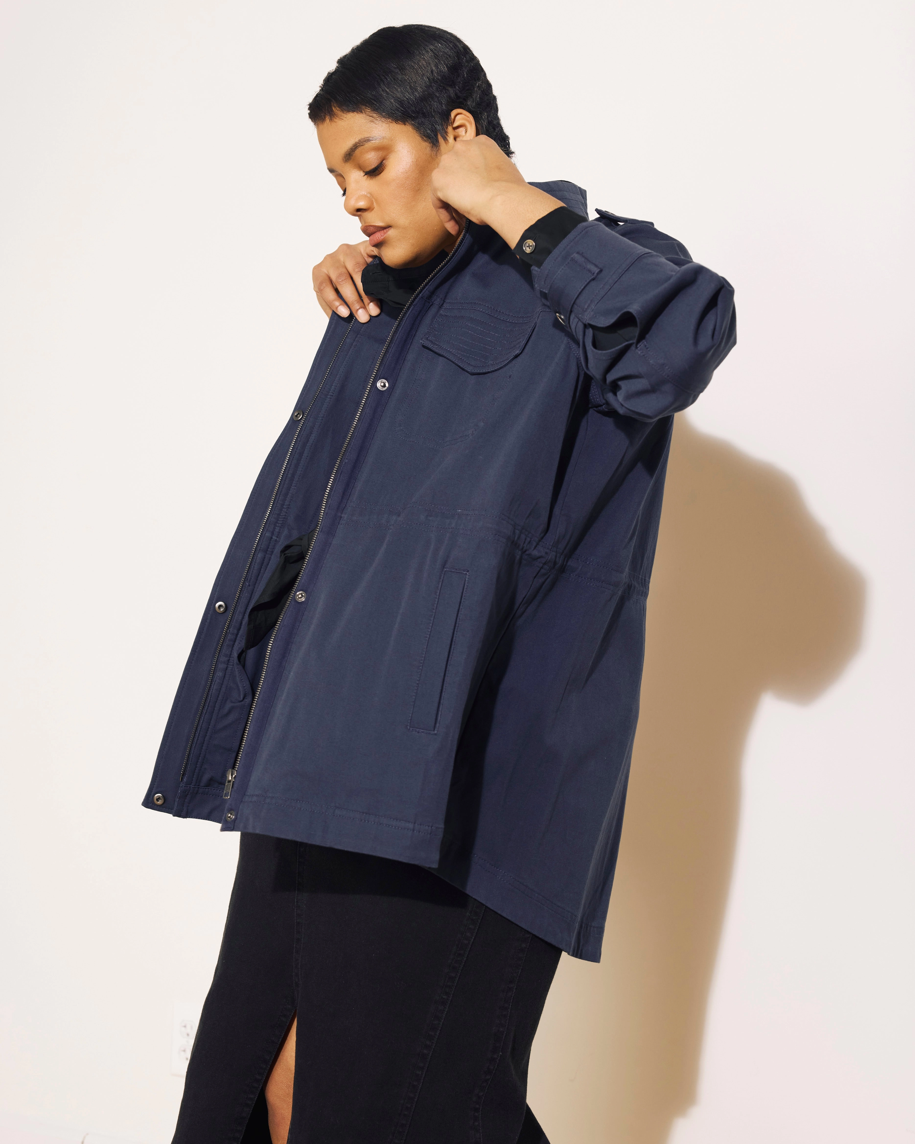 Vineyard Stretch Cotton Twill Jacket - Navy