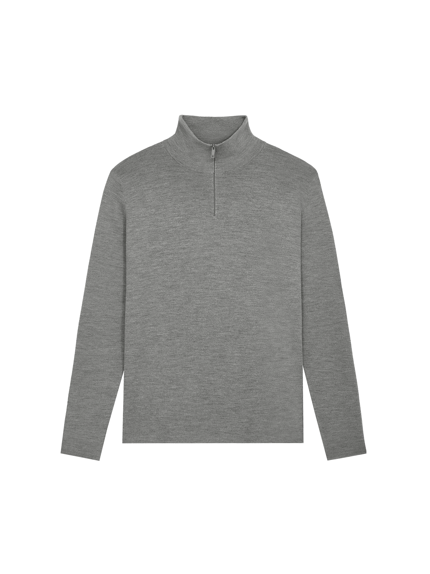 Womens Regenerative Merino Wool Half-Zip Sweater—grey marl