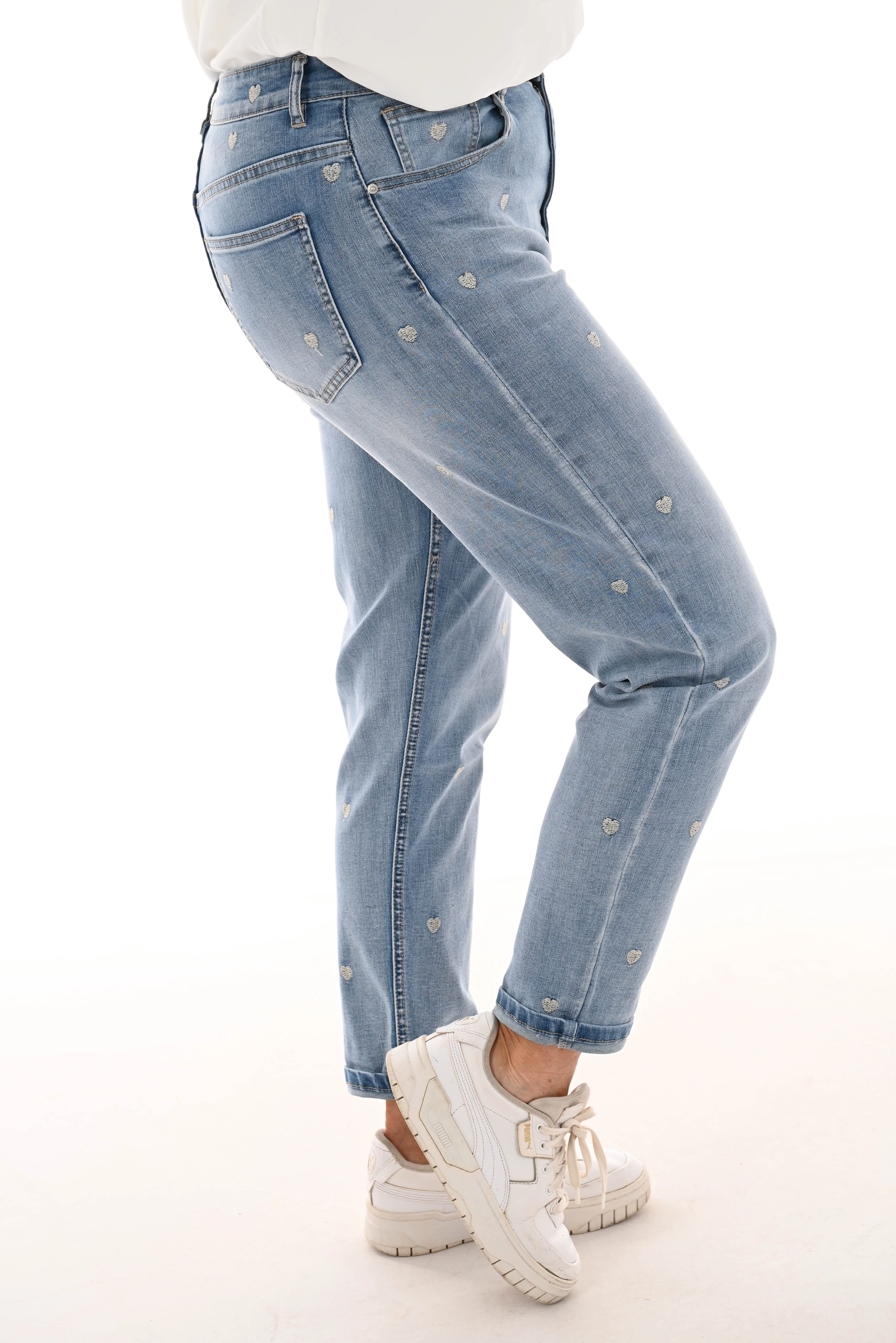 Zac& Zoe Jeans met hartjes lichtblauw